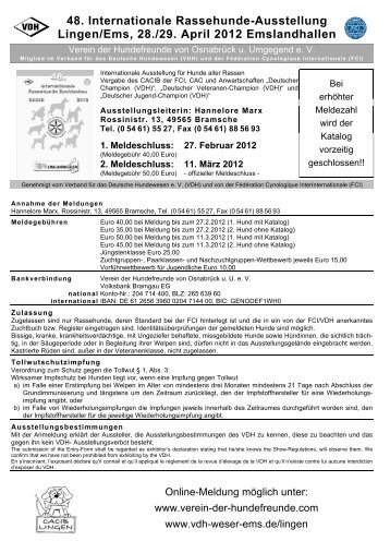 Ausschreibung (PDF) - VDH-Landesverband Weser-Ems