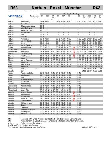 R63 R63 Nottuln - Roxel - Münster - Veelker