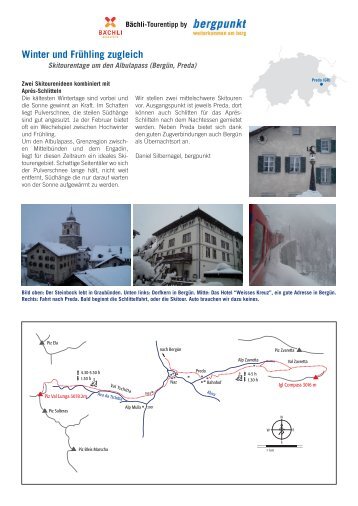 8. Zwei Skitouren ab Preda (Bergün): Piz Val - Bergpunkt