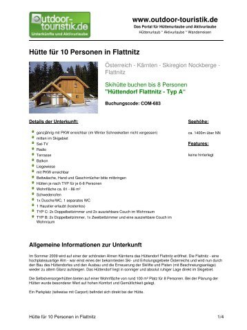 Hütte für 10 Personen in Flattnitz - Outdoor-Touristik