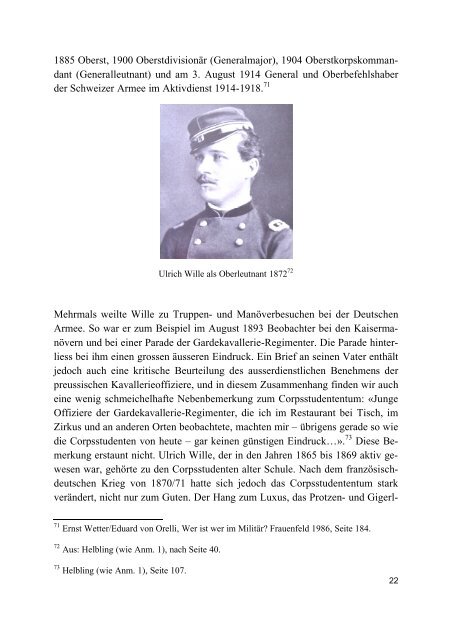 General Ulrich Wille als Corpsstudent General Ulrich Wille - admin.ch