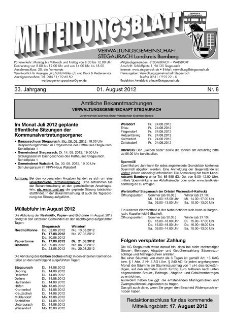 August 2012 - Verwaltungsgemeinschaft Stegaurach