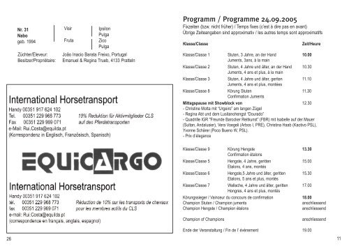 pferdekatalog körung catalogue des chevaux ... - Cavalo Lusitano