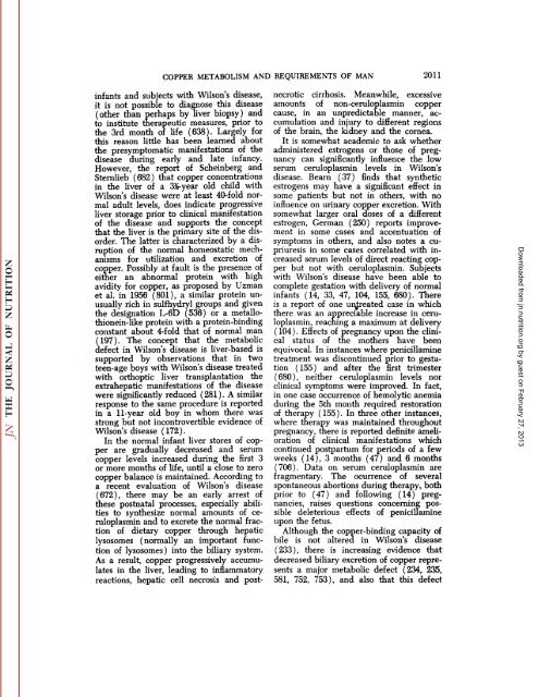 conspectus of researchon copper metabolism and requirements