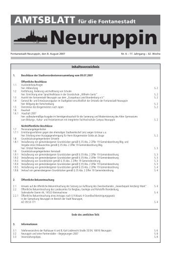 3.2 Neuruppin und seine Partnerstädte – Begegnungen 2007