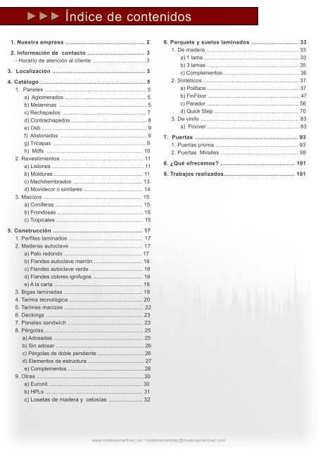 Catálogo Maderas Martinez Hnos. S.L. 2012 - 2014