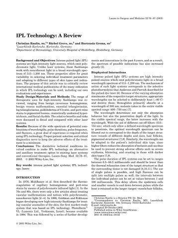 IPL Technology: A Review - Laserklinik Karlsruhe