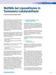 Notfälle bei Liposuktionen in Tumeszenz-Lokalanästhesie