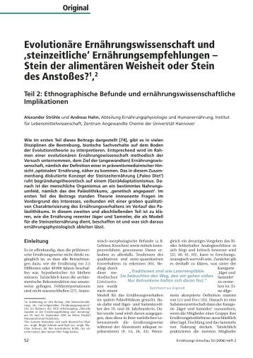 Evolutionäre Ernährungswissenschaft und ,steinzeitliche - Dr. Kurt A ...