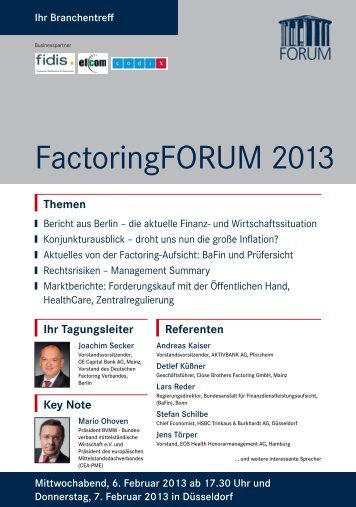 FactoringFORUM 2013 - Deutscher Factoring-Verband e.V.