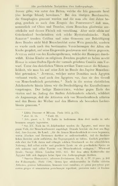 Die Anthropophagie. Eine ethnographische Studie