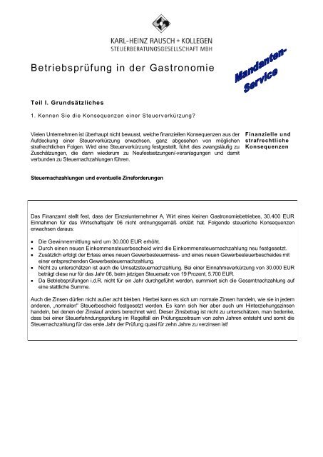 Betriebsprufung In Der Gastronomie
