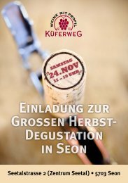 Einladung zur Grossen Herbst- Degustation in Seon