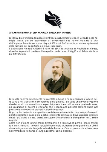 150 ANNI DI STORIA DI UNA FAMIGLIA E ... - Nuova Antonini SA