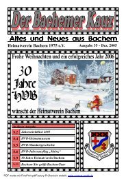 Ausgabe 35 - Dezember 2005 - HVB Heimatverein Bachem 1975 e.V.