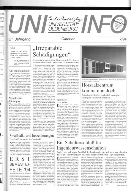 Nr. 7 / OKTOBER 1994 - Presse & Kommunikation - Carl von ...