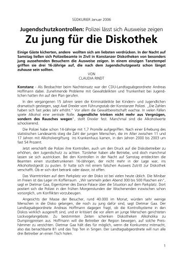 Zu jung für die Diskothek - geb-konstanz