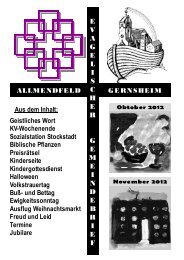Oktober / November - evangelischen Kirchengemeinden Gernsheim