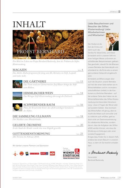 Herbst 2009 (pdf, 4.42 MB) - Stift Klosterneuburg