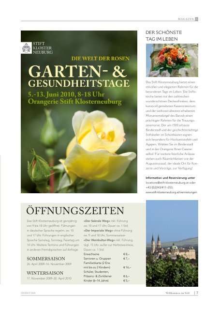 Herbst 2009 (pdf, 4.42 MB) - Stift Klosterneuburg