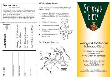 Weinkarte 2012 - Weingut Schwaab-Dietz