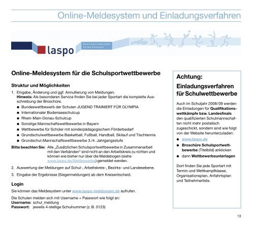 a-programm - Bayerische Landesstelle für den Schulsport