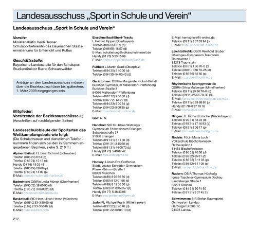 a-programm - Bayerische Landesstelle für den Schulsport