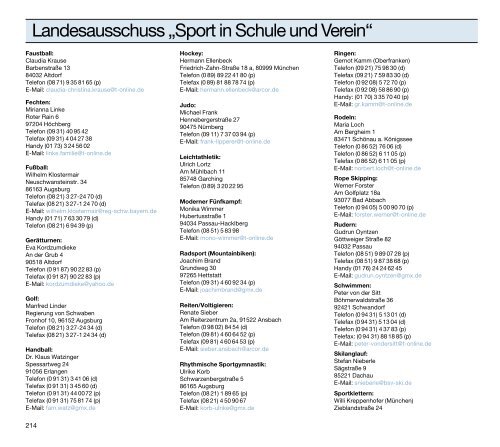 a-programm - Bayerische Landesstelle für den Schulsport