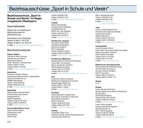 a-programm - Bayerische Landesstelle für den Schulsport