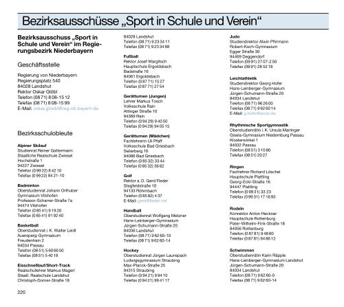 a-programm - Bayerische Landesstelle für den Schulsport