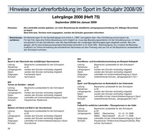 a-programm - Bayerische Landesstelle für den Schulsport