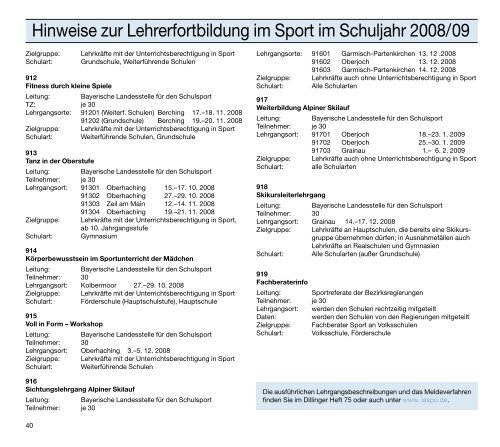 a-programm - Bayerische Landesstelle für den Schulsport