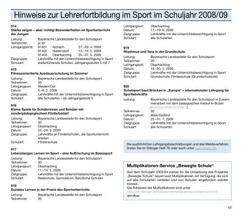 a-programm - Bayerische Landesstelle für den Schulsport