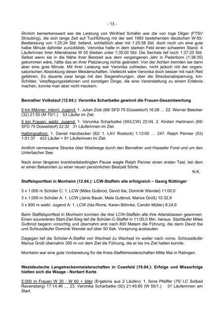 Vereinsmagazin - Info - Nr. 94 (Ausgabe Juli 2008) - LC Wuppertal