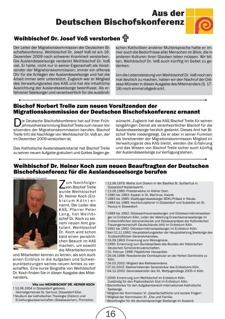 Ausgabe 1-2010 - Katholisches Auslandssekretariat