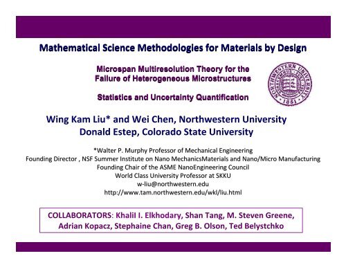 Wing Kam Liu* and Wei Chen, Northwestern University ... - SAMSI