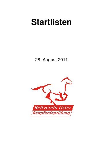 Startlisten - Reitverein Uster