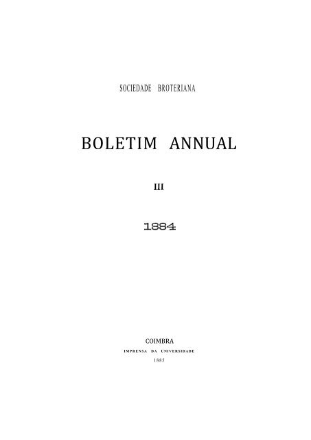 BOLETIM ANNUAL - Biblioteca Digital de Botânica - Universidade ...