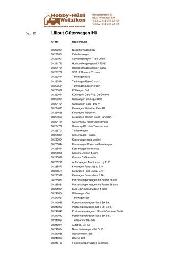 Liliput Güterwagen - hobby-huesli.ch