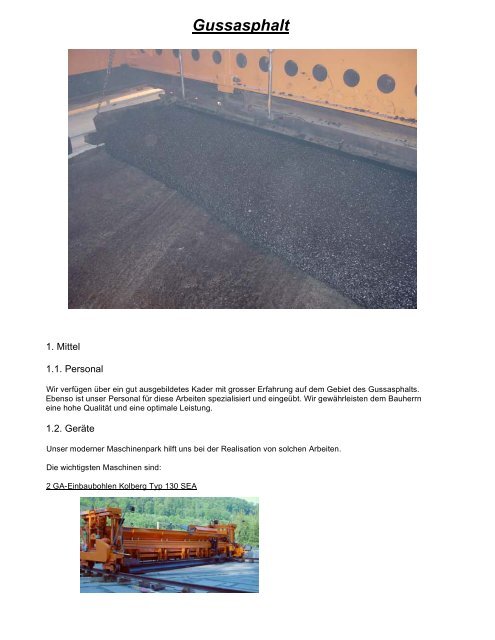 Gussasphalt bei der Firma Weibel (PDF)