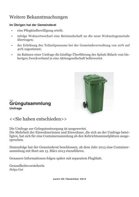 Ausgabe 65/ Dezember 2012 - Gemeinde Wasterkingen