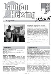 Lauben Heising aktuell, Ausgabe 18 vom 31.08.2007 - Gemeinde ...