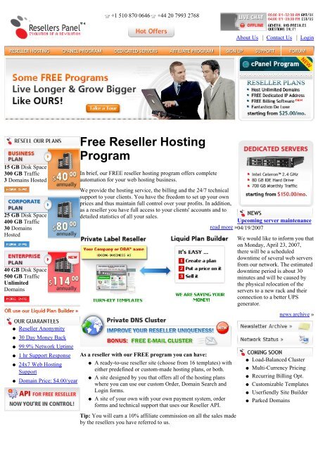 Free Reseller Hosting Program - Amazon Web Services