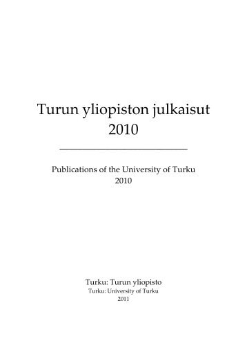 Turun yliopiston julkaisut 2010 - Doria