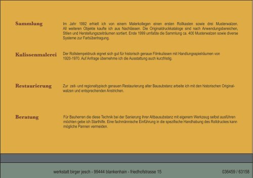 musterwalzenhistorie true type - Werkstatt Birger Jesch