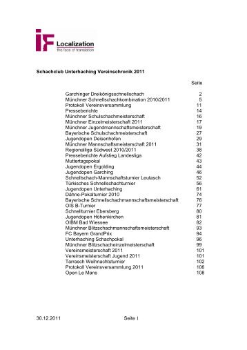 30.12.2011 Seite 1 Schachclub Unterhaching Vereinschronik 2011 ...