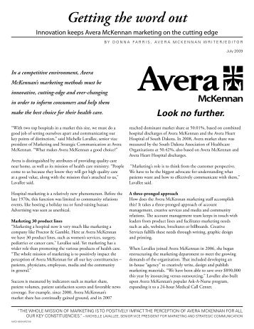 Getting the word out - Avera Health