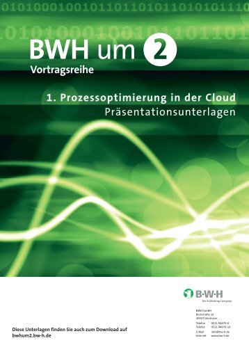 Handout BWHum2 - Prozessoptimierung in der Cloud - BWH GmbH