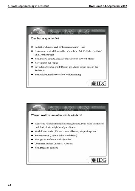 Handout BWHum2 - Prozessoptimierung in der Cloud - BWH GmbH