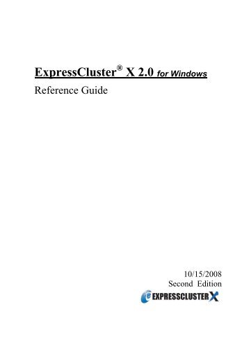 ExpressCluster X 2.0 for Windows Reference Guide - Nec